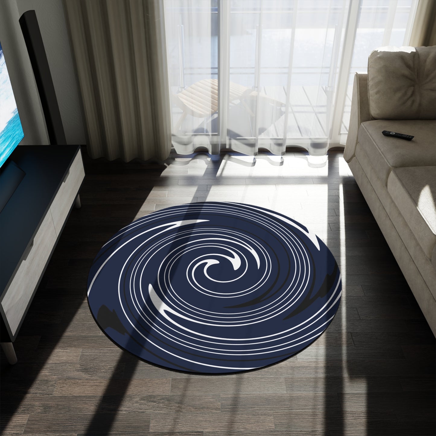 Penn State University Spiral Rug | Navy & White