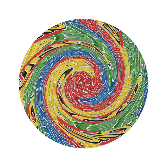 UNO Inspired Spiral Round Rug | Colorful Game Room Mat