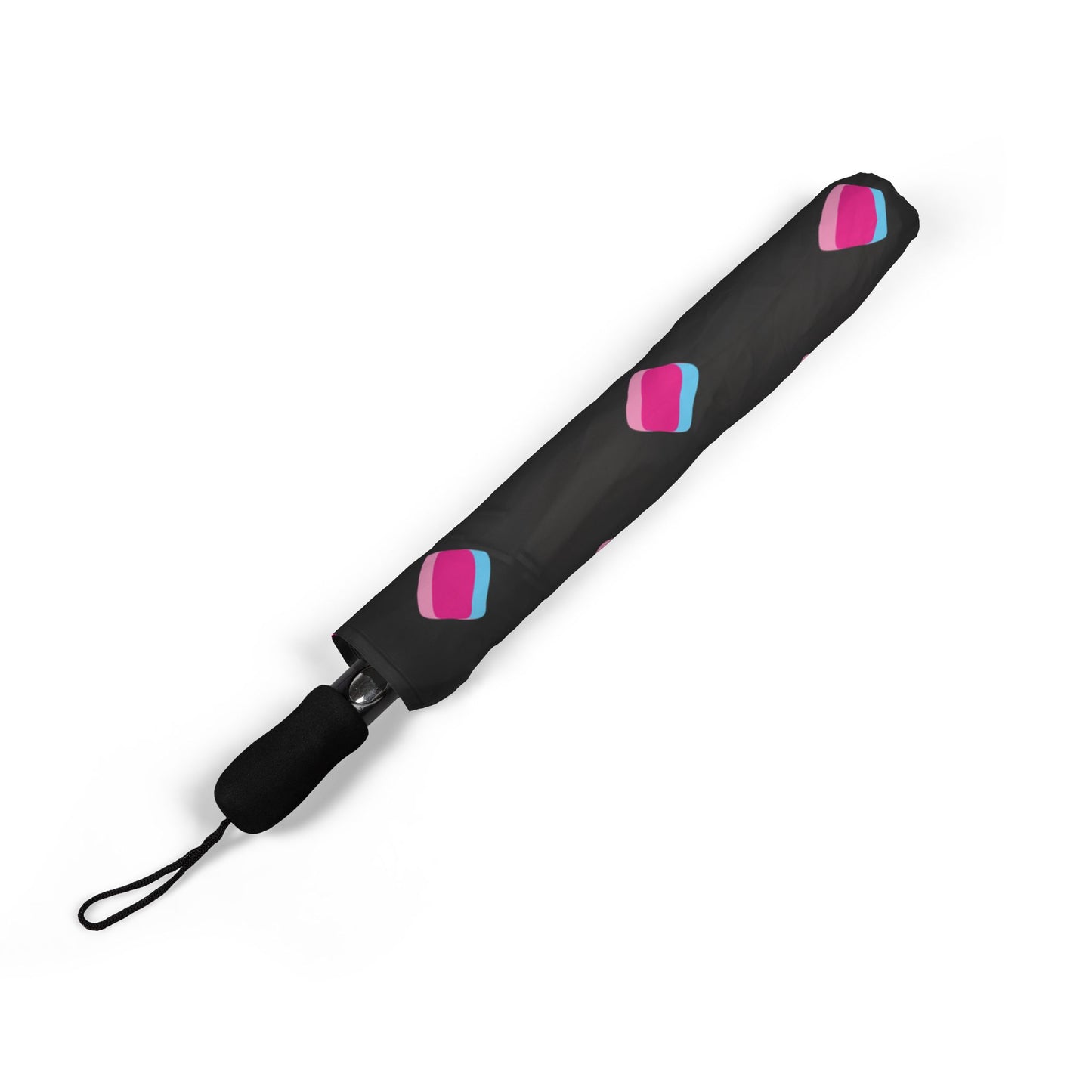 Retro Pink Blue Geometric Umbrella - Foldable | Vintage