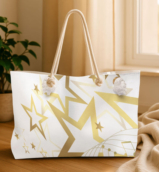 SYMPHONY OF STARS Weekender Tote | Gold Art Deco Travel Bag