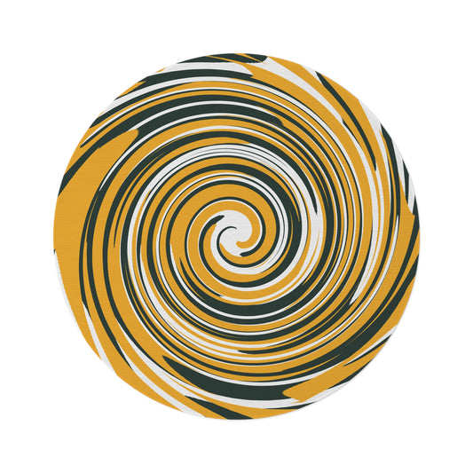 PACKER Spiral Round Rug | Green Bay Yellow & Green Team Colors