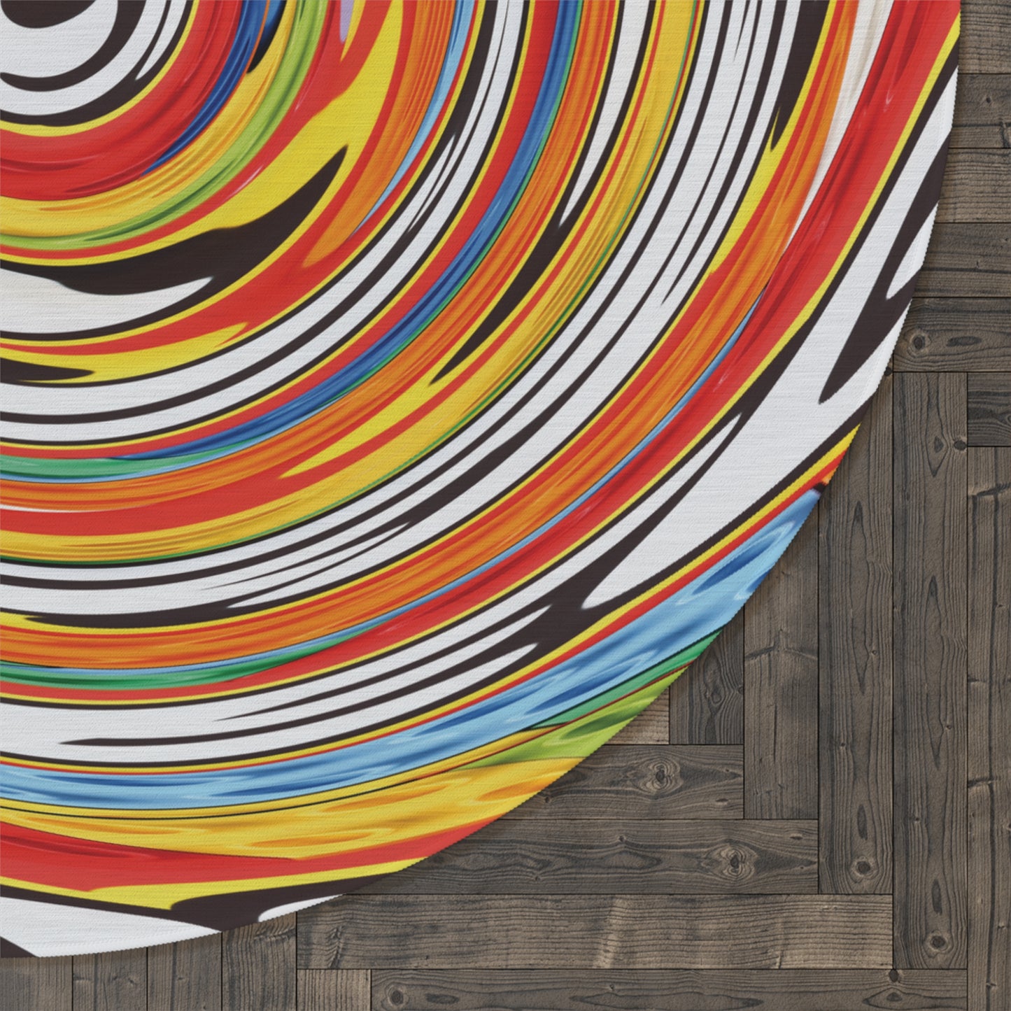 LEGO Inspired Spiral Round Rug | Colorful Playroom Mat