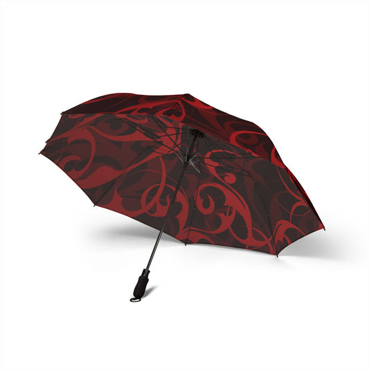 Red Black Swirl Umbrella - Windproof Pattern | Bold Design