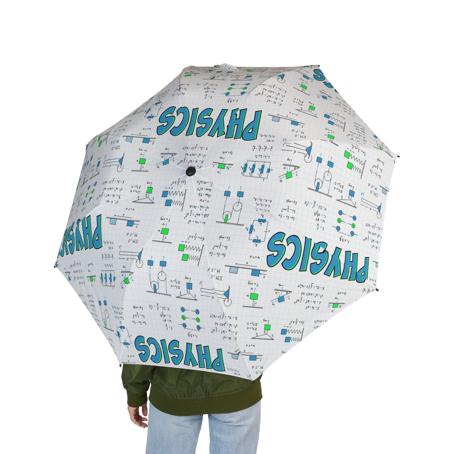 Physics Formula Umbrella - Green Teal Science | Nerdy Gift