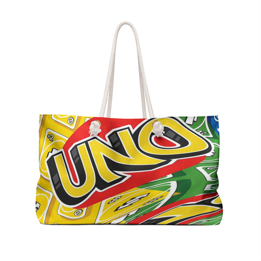 UNO Print Weekender Bag - Colorful Card Game Travel Tote
