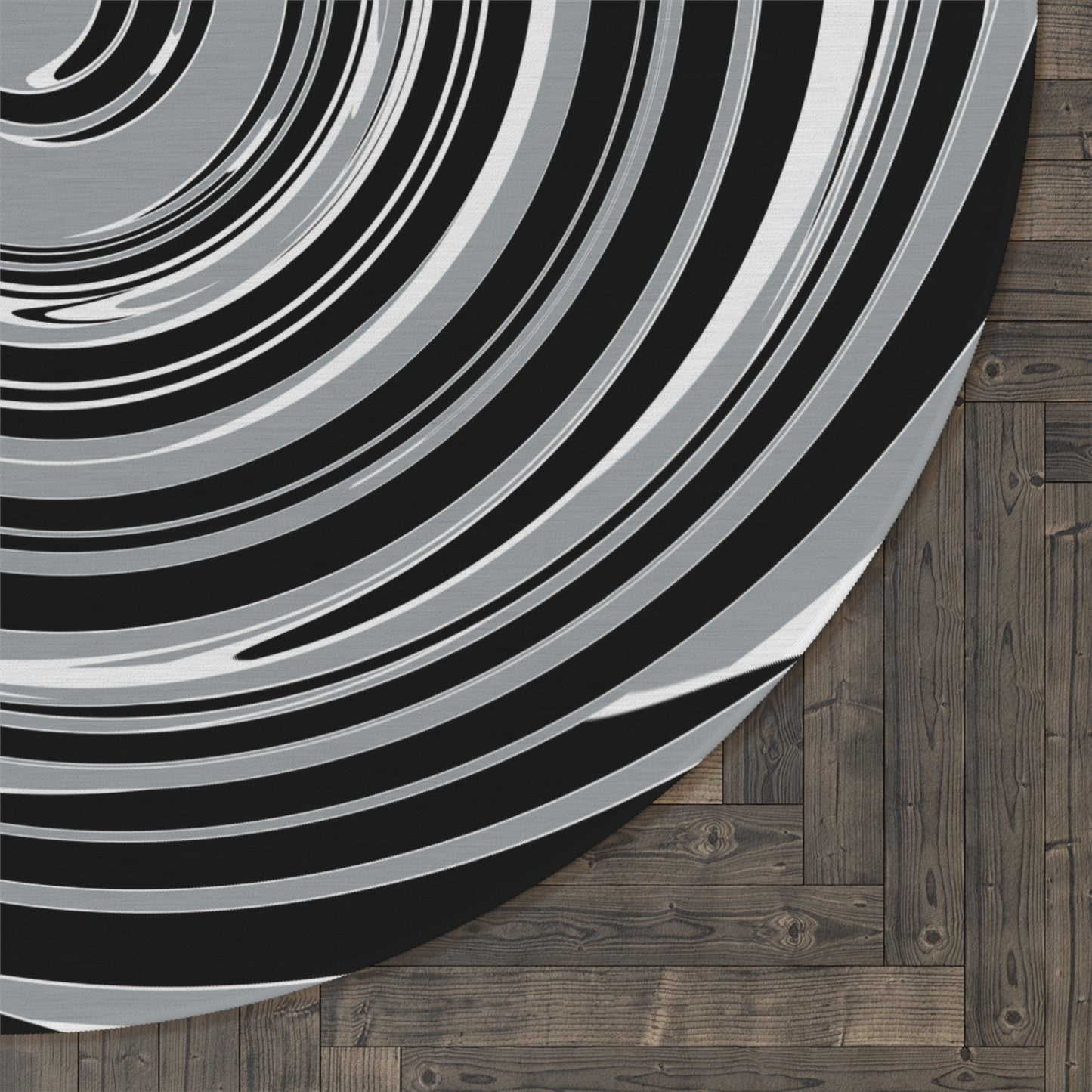 RAIDER Spiral Round Rug | Las Vegas Silver & Black Team Colors
