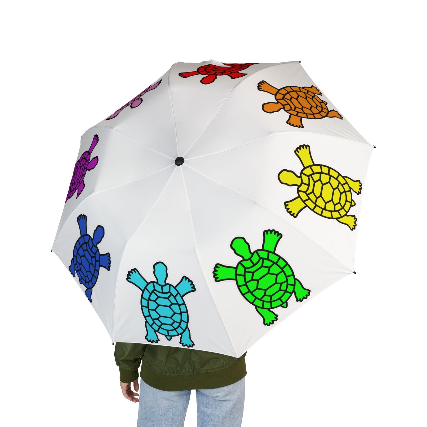 Rainbow Sea Turtle Umbrella - Colorful Foldable | Beach