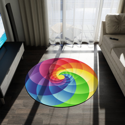 Metric Spiral Round Rug – Vibrant Home Décor for Living Room & Nursery