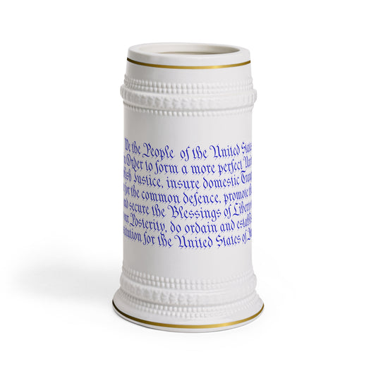 Preamble Constitution Beer Stein | Founding Fathers Text Mug