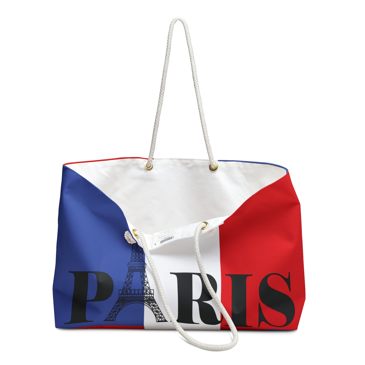 Paris Style Weekender Tote Bag - Large French Flag Travel Bag