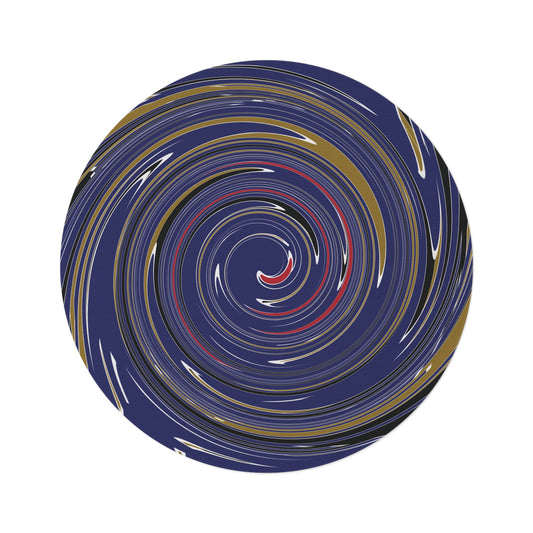 RAVEN Spiral Round Rug | Baltimore Purple & Gold Team Colors