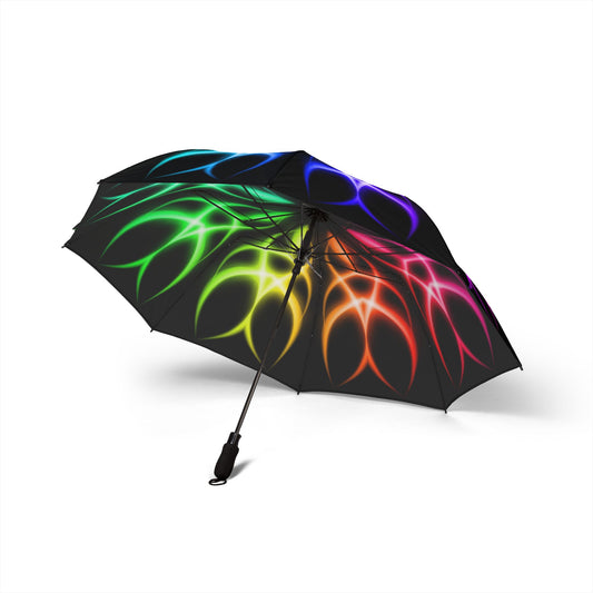 Neon Rainbow Flame Umbrella - Colorful Compact | Festival