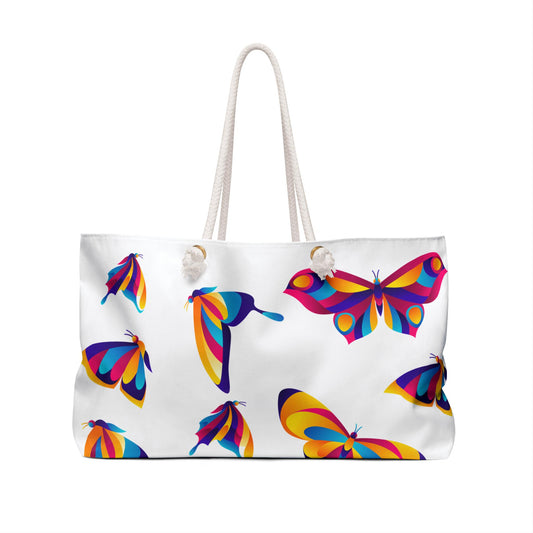 Butterfly Tote Bag - Large Vibrant Weekender with Boho Style