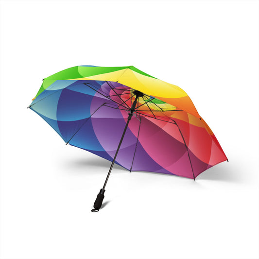 Metric Spiral Rainbow Pattern Umbrella | Semi-Automatic Windproof