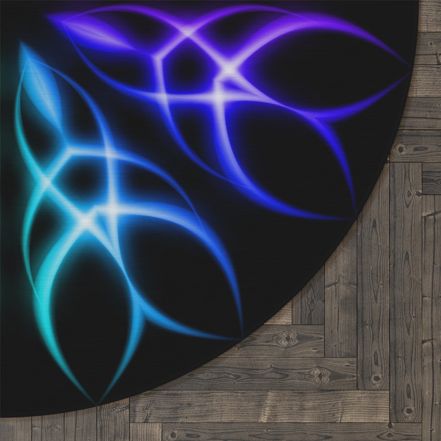 NEON RAINBOW Round Rug | Geometric Circle Accent Mat