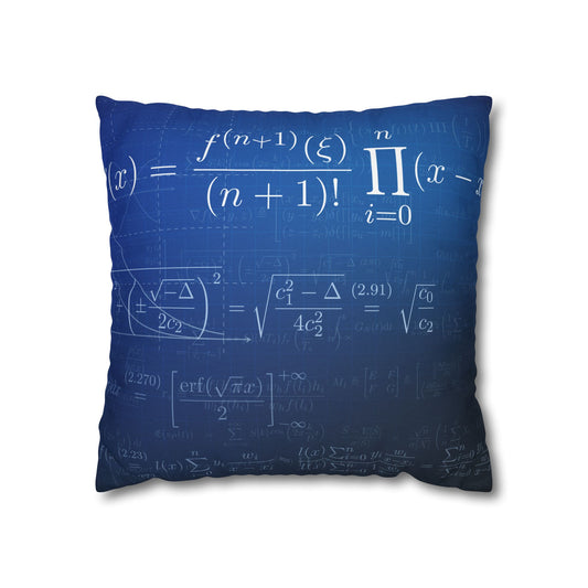 Math Formula Blue Decorative Pillowcase - Scientific Equation Throw Pillow Cover