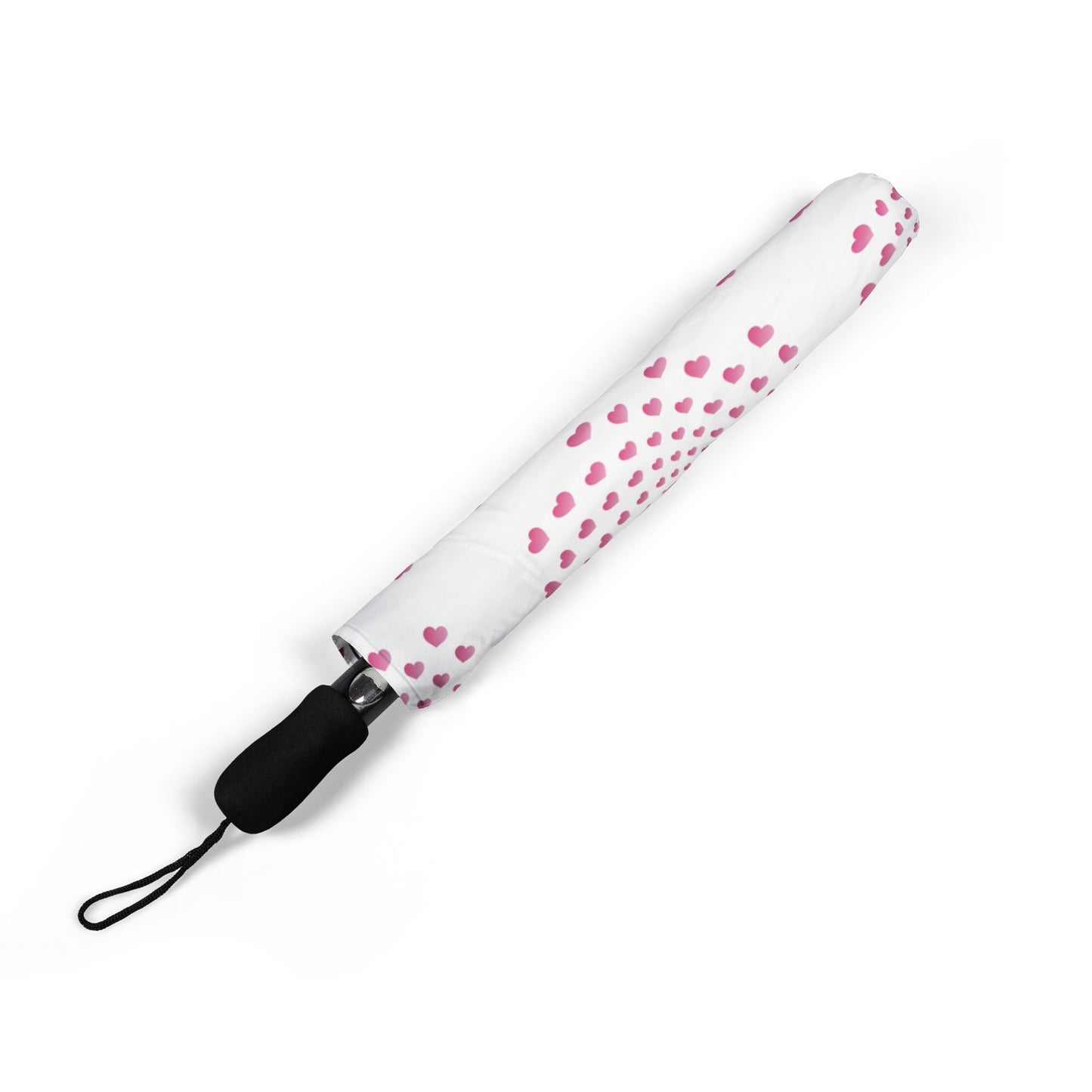 Pink Heart Swirl Umbrella - Romantic Foldable | Valentine