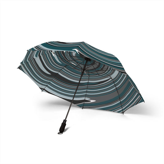 Eagle Spiral Umbrella | Philadelphia Silver & Midnight Green