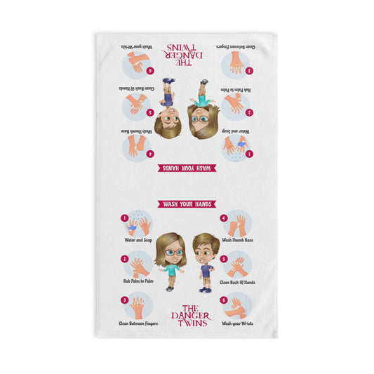 Kids' Educational Hand Towel - 'Wash Your Hands' Design, by The Danger Twins
