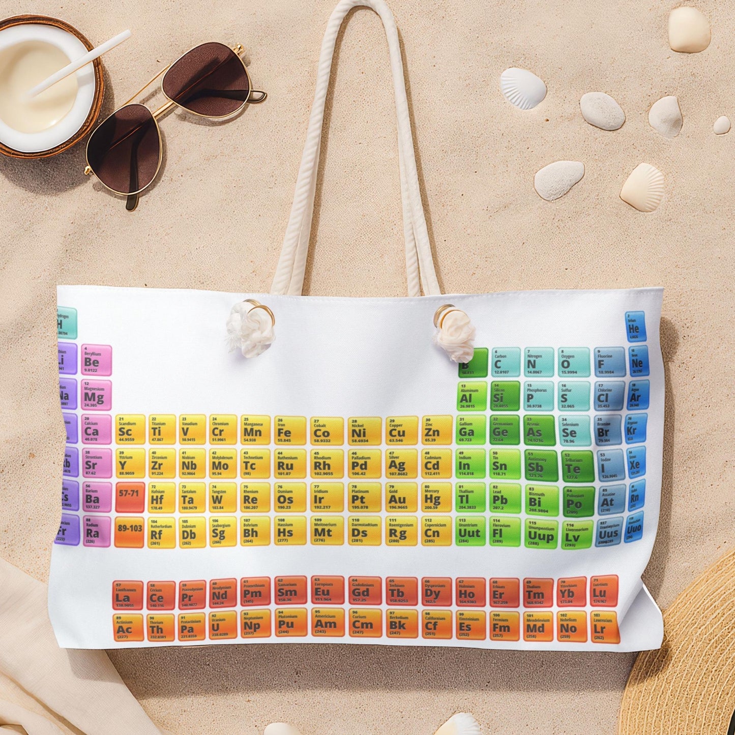 Periodic Table Tote Bag - Large Weekender for Chemistry Fans