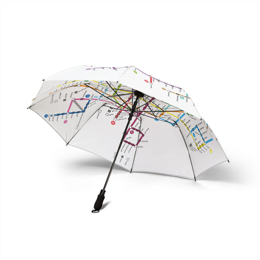 European Transit Map Umbrella - Windproof | Travel Gift