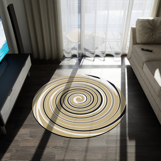 Purdue University Spiral Rug | Boilermaker Gold & Black Team Colors