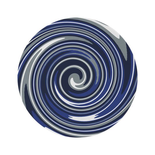 COWBOY Spiral Round Rug | Dallas Silver & Blue Team Colors