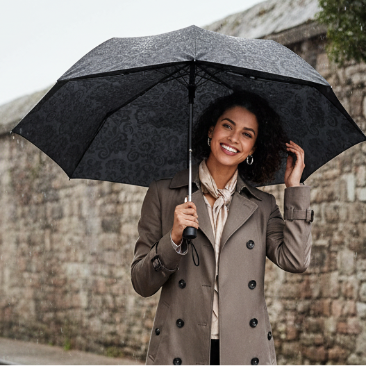 Black Lace Damask Umbrella