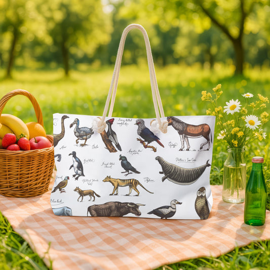 EARTH EXTINCTION Tote Bag | Large Environmental Awareness Weekender