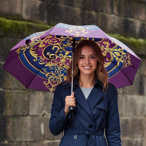 Royal Purple Mandala Umbrella
