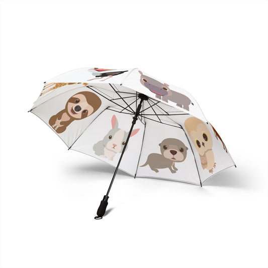 Baby Animal Print Umbrella - Cartoon Foldable | Kids