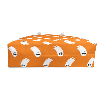 Halloween Ghost Pattern Weekender Bag - Orange Spooky Travel Tote