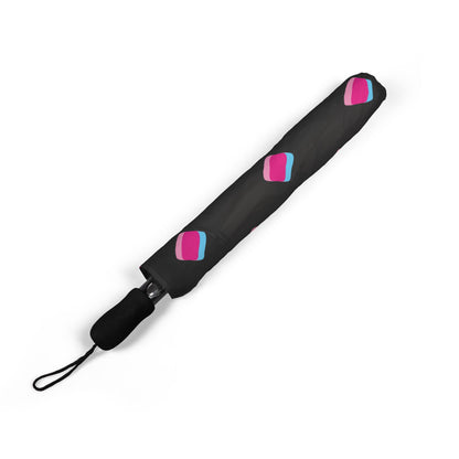 Retro Pink Blue Geometric Umbrella - Foldable | Vintage
