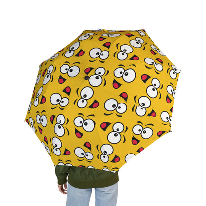 Yellow Smiley Face Umbrella - Lightweight Travel | Happy Gift