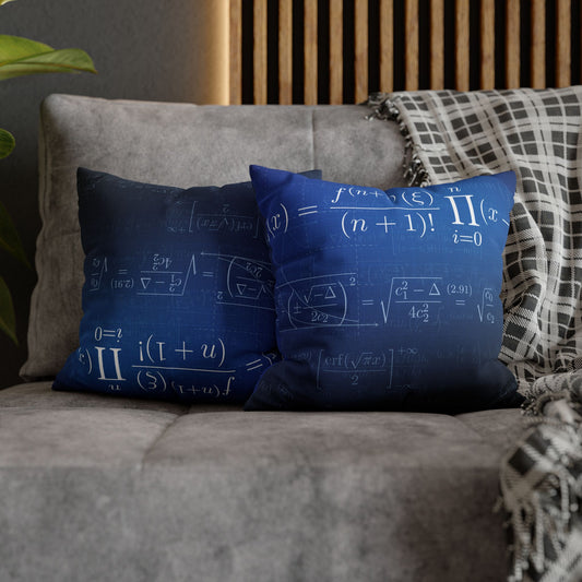 Math Formula Blue Decorative Pillowcase - Scientific Equation Throw Pillow Cover