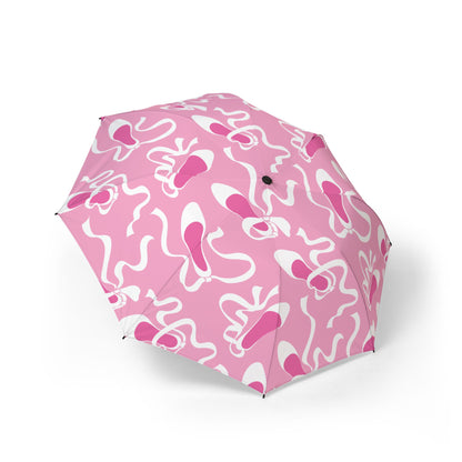 Pink Ballet Slippers Umbrella - Windproof Compact | Dancer Gift