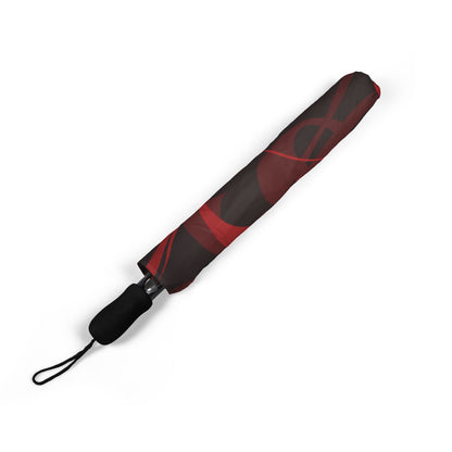 Red Black Swirl Umbrella - Windproof Pattern | Bold Design