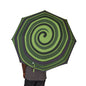Super Hero Green Spiral Pattern Windproof Travel Umbrella – Semi-Automatic Compact Rain Umbrella
