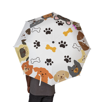 Dog Pattern Umbrella - Paw Prints Bones | Pet Lovers