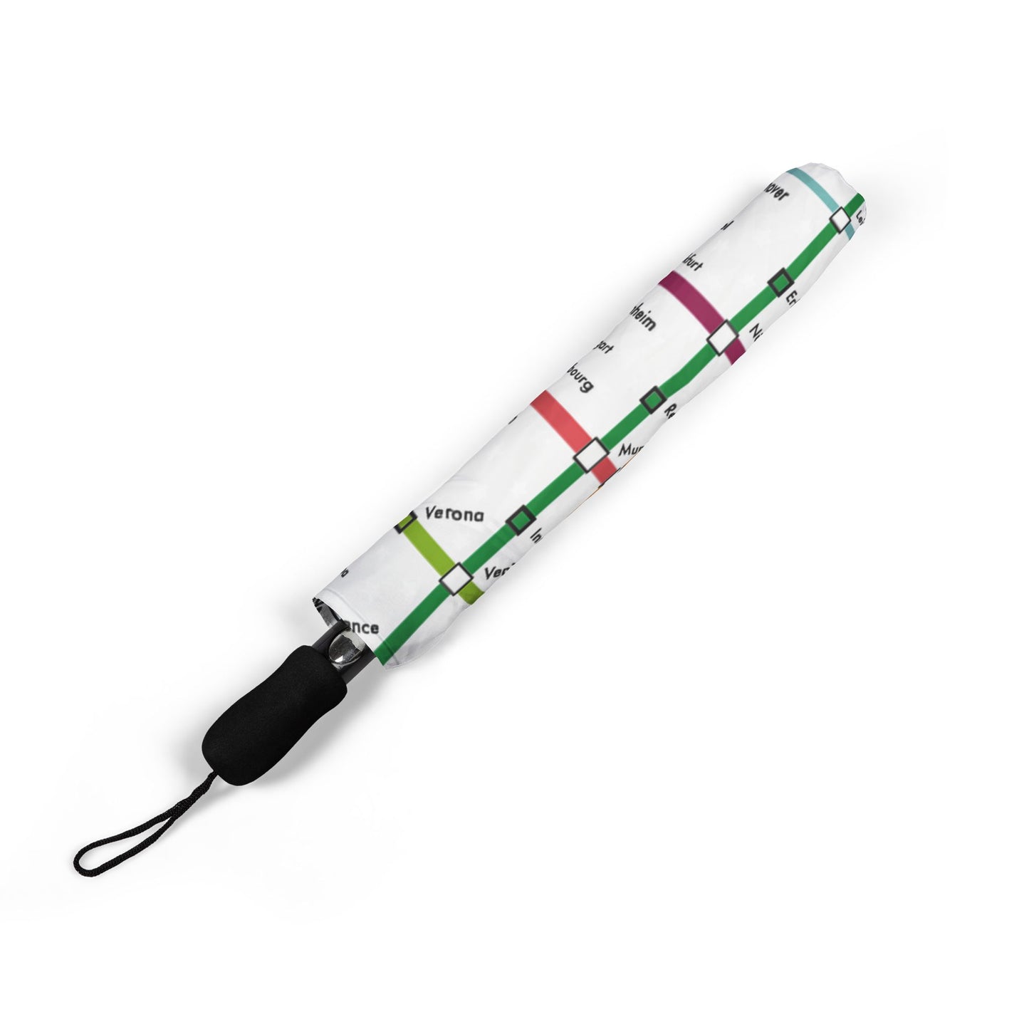 European Transit Map Umbrella - Windproof | Travel Gift