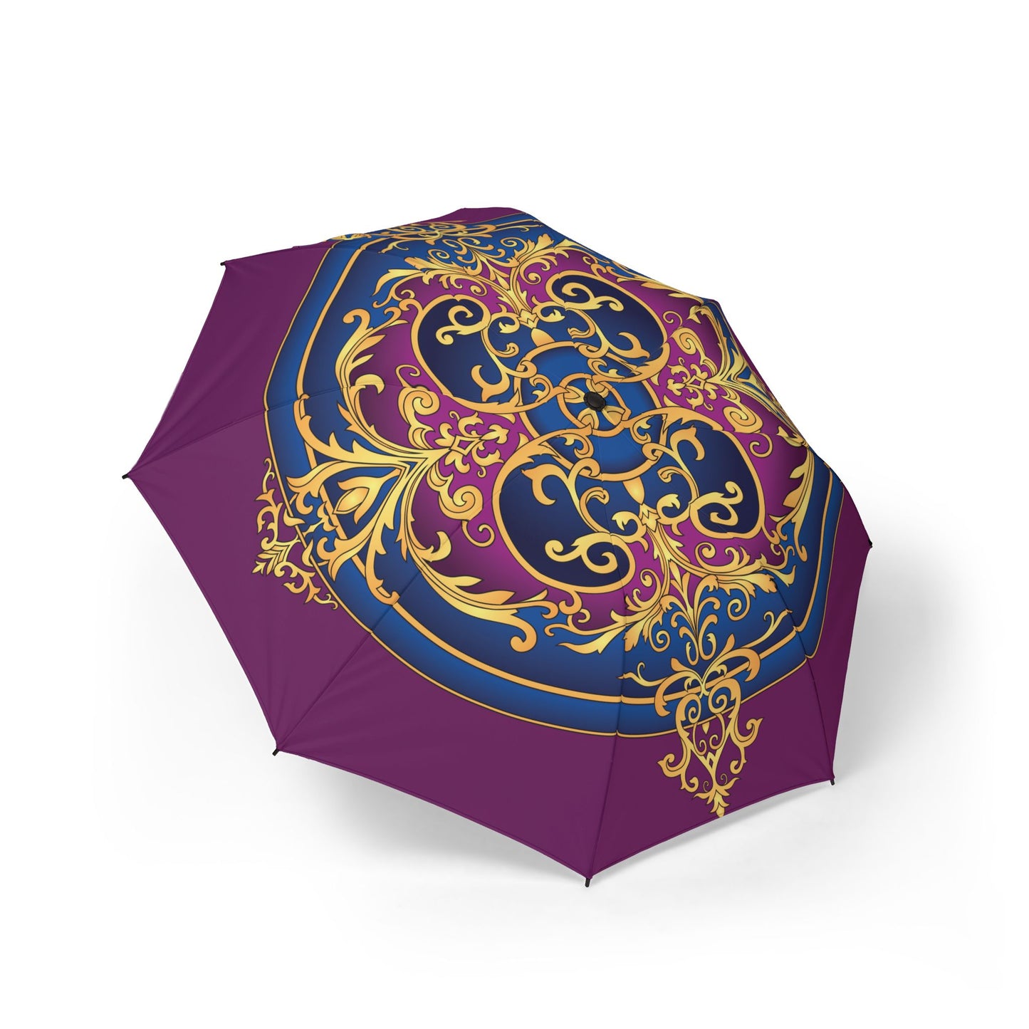 Royal Purple Mandala Umbrella - Windproof Foldable | Regal Gift