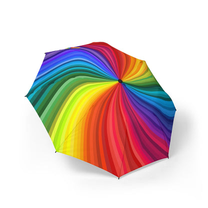 Rainbow Layers Pattern Umbrella | Semi-Automatic Windproof Travel