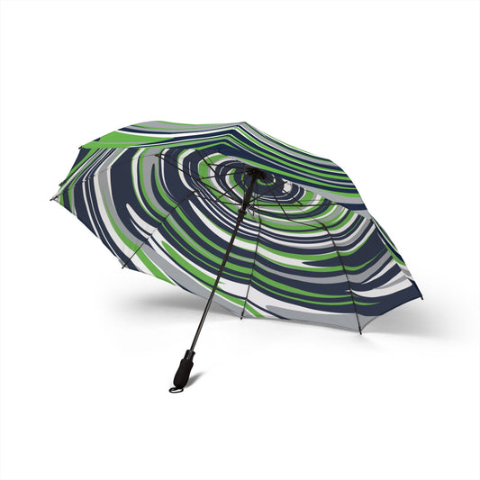 Seahawk Spiral Travel Umbrella | Seattle Action Green & Navy