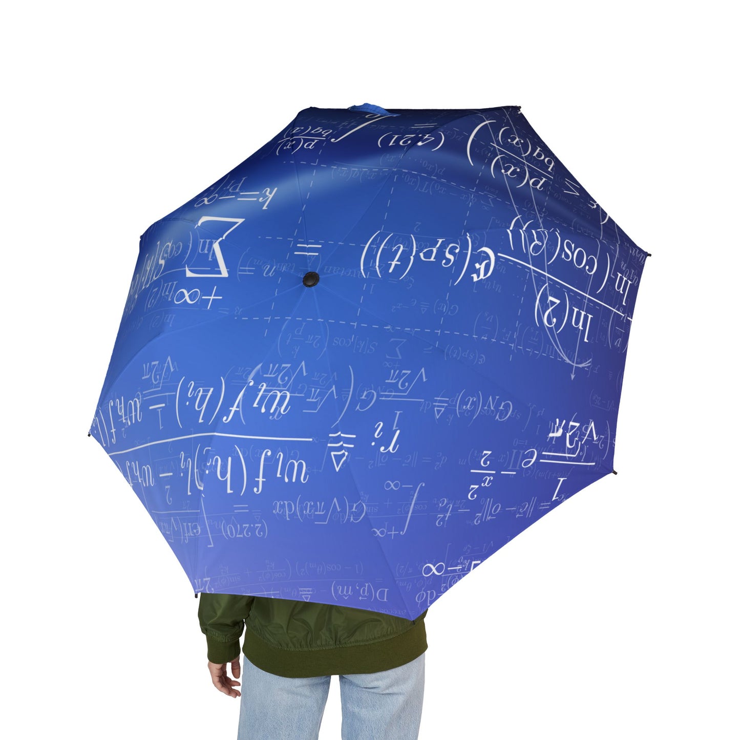Math Formula Blue Pattern Umbrella | STEM Windproof Travel