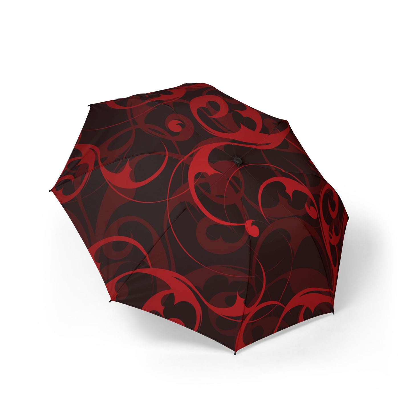 Red Black Swirl Umbrella - Windproof Pattern | Bold Design