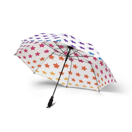 Colorful Gradient Star Pattern Umbrella | Semi-Automatic Rain