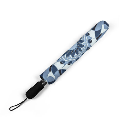 Blue Kaleidoscope Umbrella - Windproof Compact | Marine Design Gift