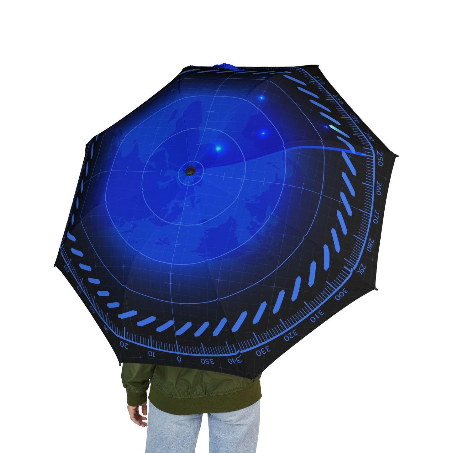 Tech Radar Blue Umbrella - Windproof Travel | Tech Lovers