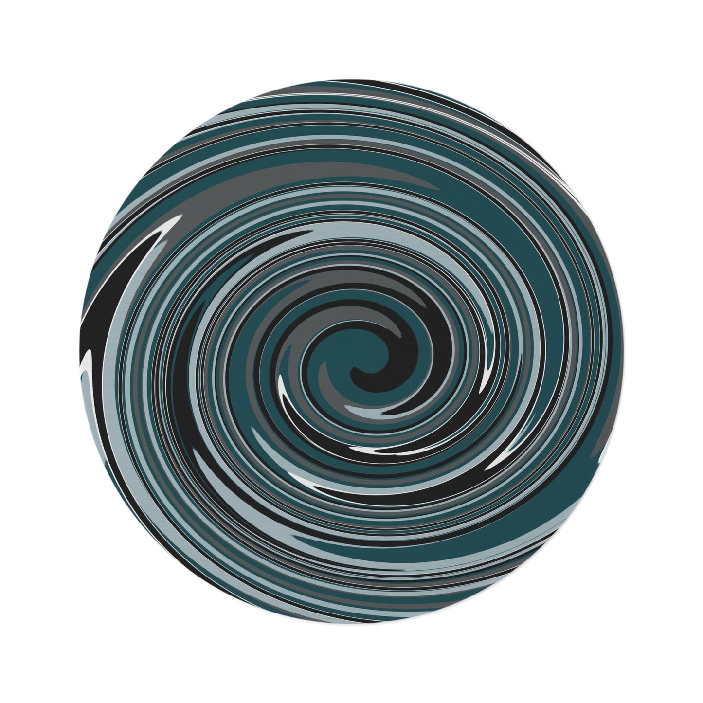 EAGLE Spiral Round Rug | Philadelphia Midnight Green & Silver Team Colors