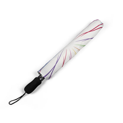Rainbow Flower Petal Swirl Pattern Umbrella | Semi-Automatic Windproof